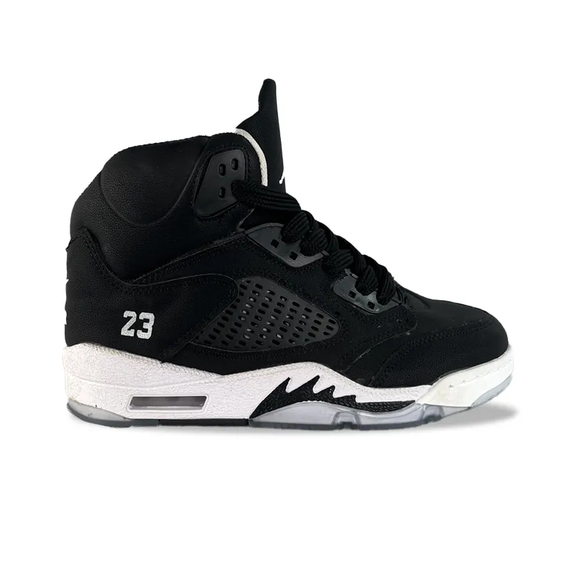 کتونی نایک جردن 5 مشکی سفید ساقدار